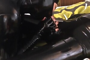 latex catsuit making love - bonking horny rubberdoll