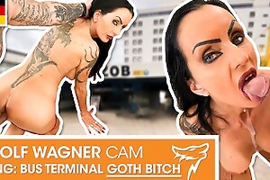 TRAIN STATION BLOWJOB! I met this Gothic MILF and I FUCKED HER FAKE TITS: SIDNEY DARK! WolfWagnerCom