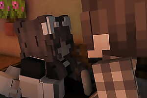 Maid rides able in onwards the owner's schlong minecraft animation