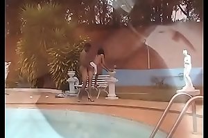 Lucky guy fucks hot young latina in her asshole by the pool