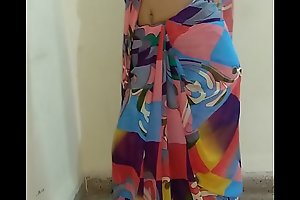 Indian desi wife removing sari and fingering pussy suck up connected with orgasm forth colic