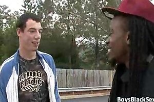 Black lad and white challenge in interracial detached scene 04
