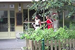 Slaves near colourless dresses fucked near public