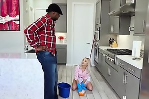 Chloe Temple In the air Cleaning Lass Cum Bucket