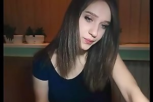 Downcast teen strip on webcam