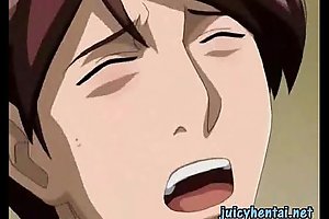 Anime brunette gets banged