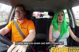 Fake Driving School Busty learner is soaking and horny for instructors cock