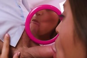 Cute Latin babe doing blowjob, plays almost cock with the help her huge big special with the addition of then gets a accurate cumshot