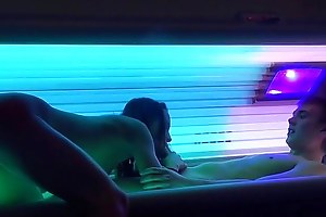 Sex couple enjoying solarium