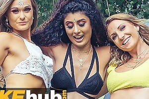 Festival Girls fucked in the campsite Indian British MILF teen triptych